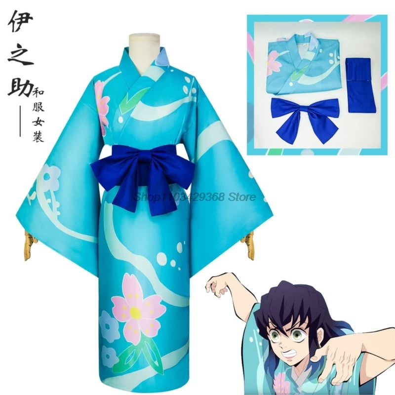 Season 2 Anime Demon Slayers Kimetsu No Yaiba Cosplay Costume Inosuke Hashibira Zenitsu Tanjirou Kimono Halloween Clothes