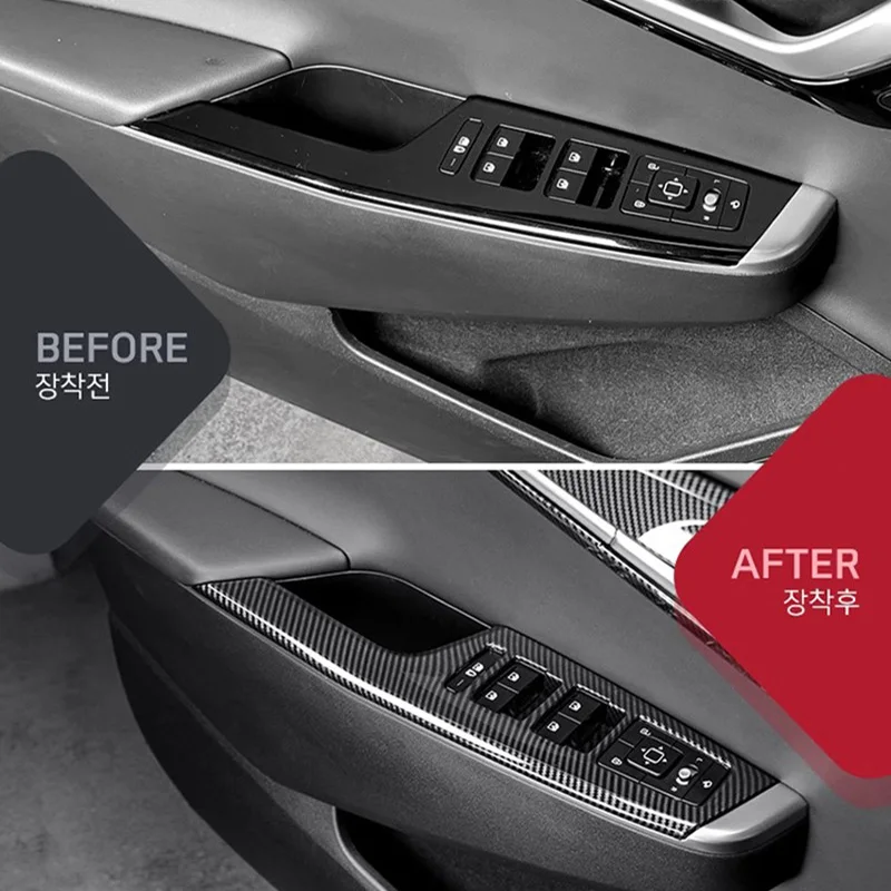 For KIA EV6 2021 2022 2023 2024 Car Door Window lift switch panel decorative frame protective stickers Trim Accessories Kit