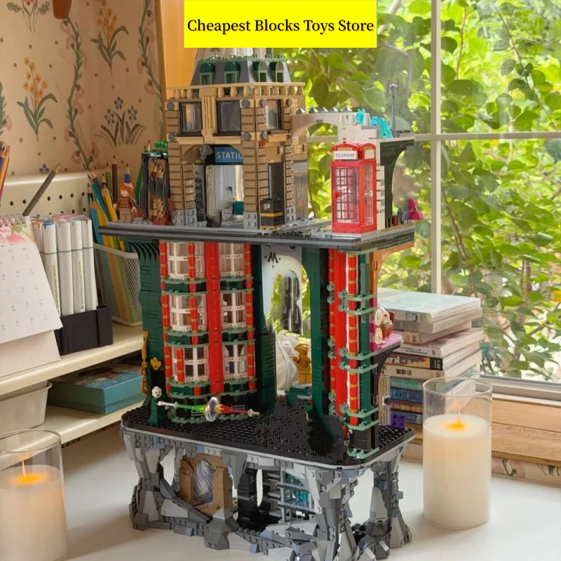 New Vintage London Underground Station Model Building Blocks Bricks Magical Architecture 3491pcs Christmas Gifts for Adults Toys