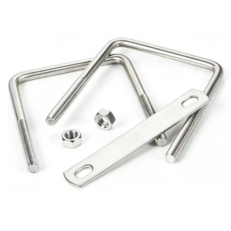 for 304 Stainless Steel Square Tube Clamp U Shaped Pipe Clip Bridge Photovoltaic Solar Panel Mounting Fixed Buckle Hardware