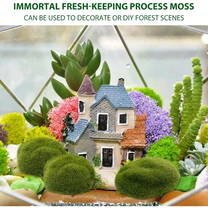 Wholesale Artificial Moss Rock Green Moss Covered Stones DIY Crafts Micro Landscape Pot Decoration Home Garden Simulation Plants