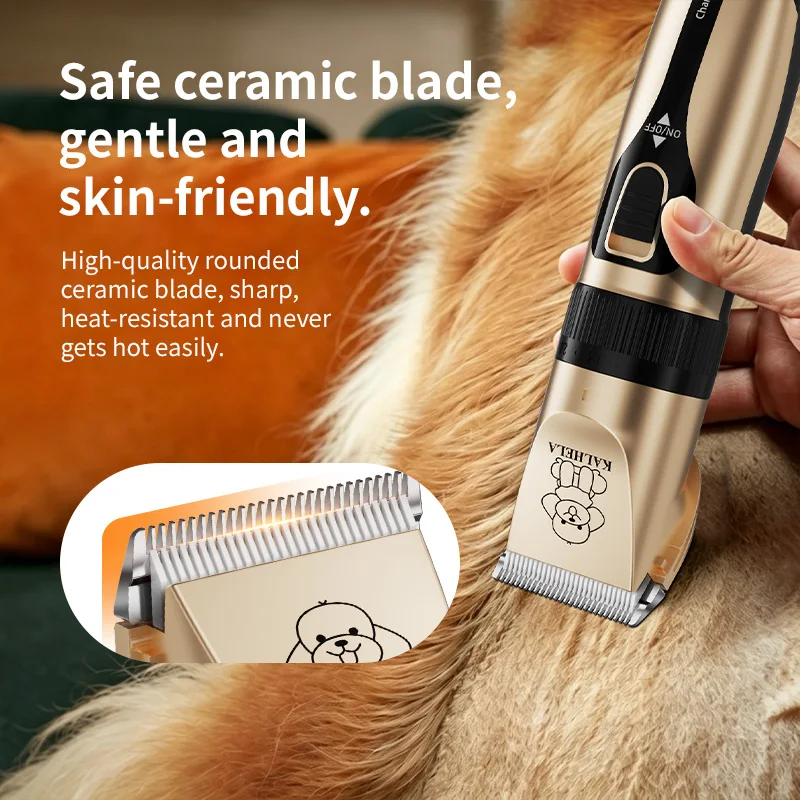Pet Electric Grooming Clipper Kit, Rechargeable Cordless Dog Cat Hair Shaver Set, Main Clipper & Digital Paw Trimmer for Pet Hai