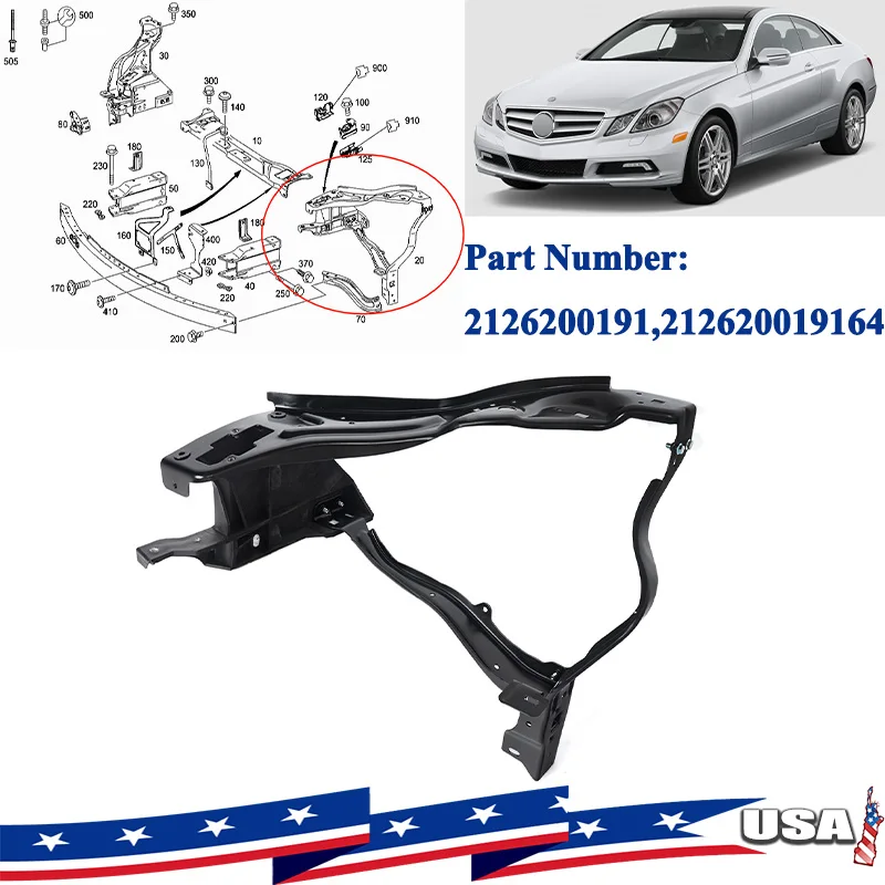 

Headlight Frame Support Bracket Left Right Side for Mercedes Benz W212 E350 E400 E500 E550 E63 2010-2016 Replace 2126200291
