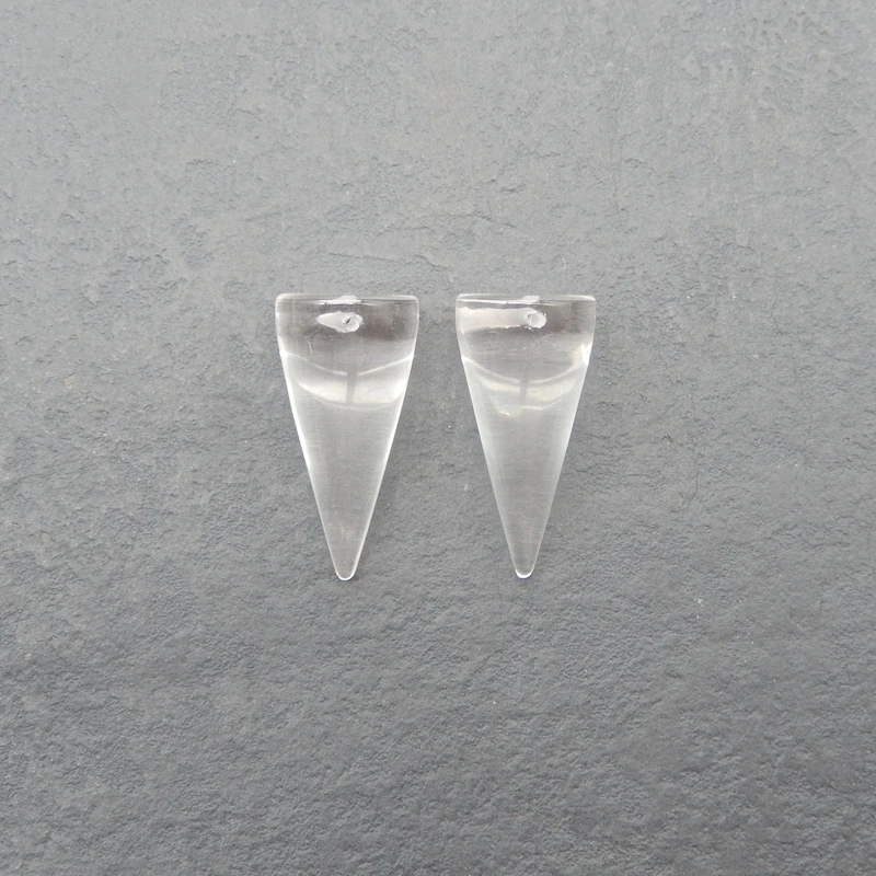 

2 шт. натуральный белый кварц треугольные компоненты прозрачный драгоценный камень для DIY ювелирных изделий ручной работы и ремесел