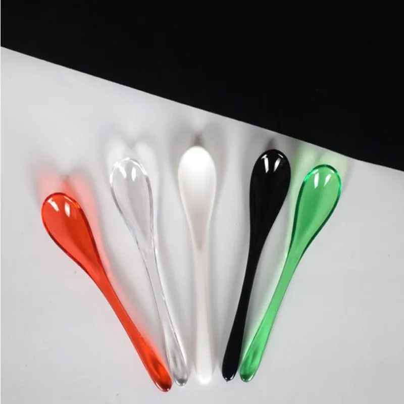 Mini Acrylic Spoons for Children, Tableware for Condiment, Sugar Spice, Ice Cream Spoon, Transparent Dessert Spoons, 10 PCs/Set