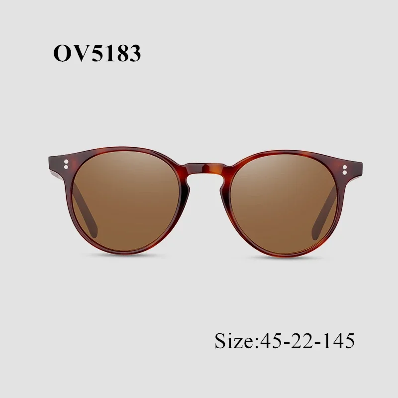 O'Malley High Quality Vintage Sunglasses for Women Polarized Glasses Round Fashion Yellow Sunglasses OV5183 Woman Sun Glasses