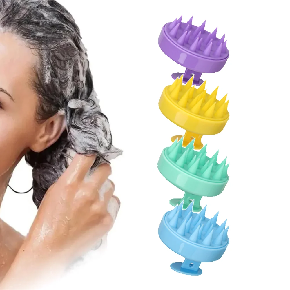 

Silicone Shampoo Brush Head Scalp Massage Comb Clean The Scalp Thoroughly Body Massage Brush Bath Brush Salon Hairdressing Tool