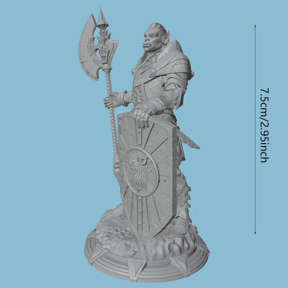 Figura Guerrero Caballero en resina 75mm sin pintar para wargames - imagen 2