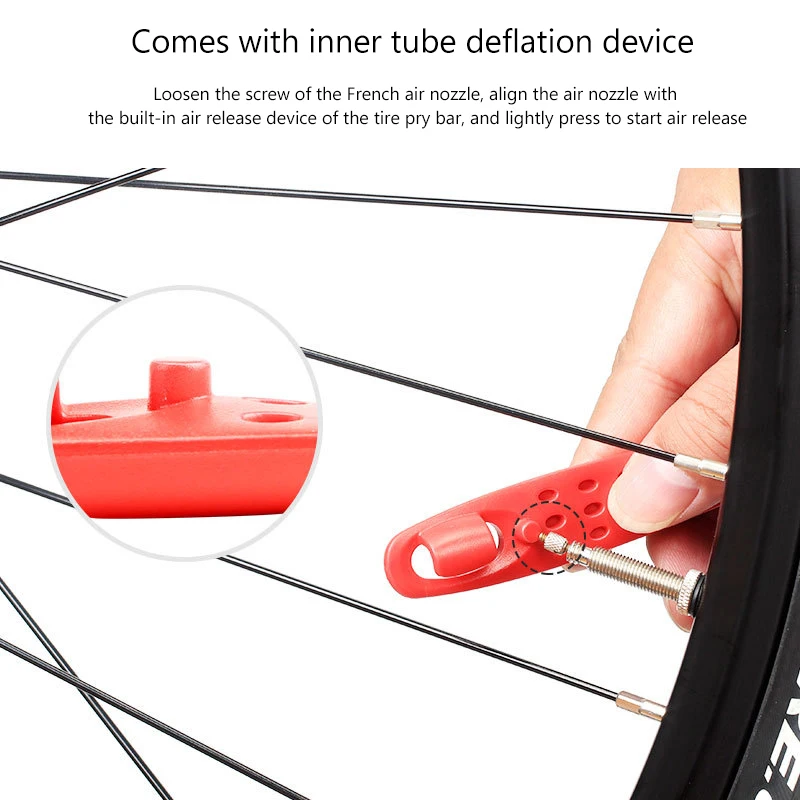 1 قطعة رافعة إطارات الدراجة الجبلية على الطريق، مناسبة لجميع أحجام الإطارات، أداة إصلاح العجلات الخفيفة للغاية وقابلة لإعادة الاستخدام