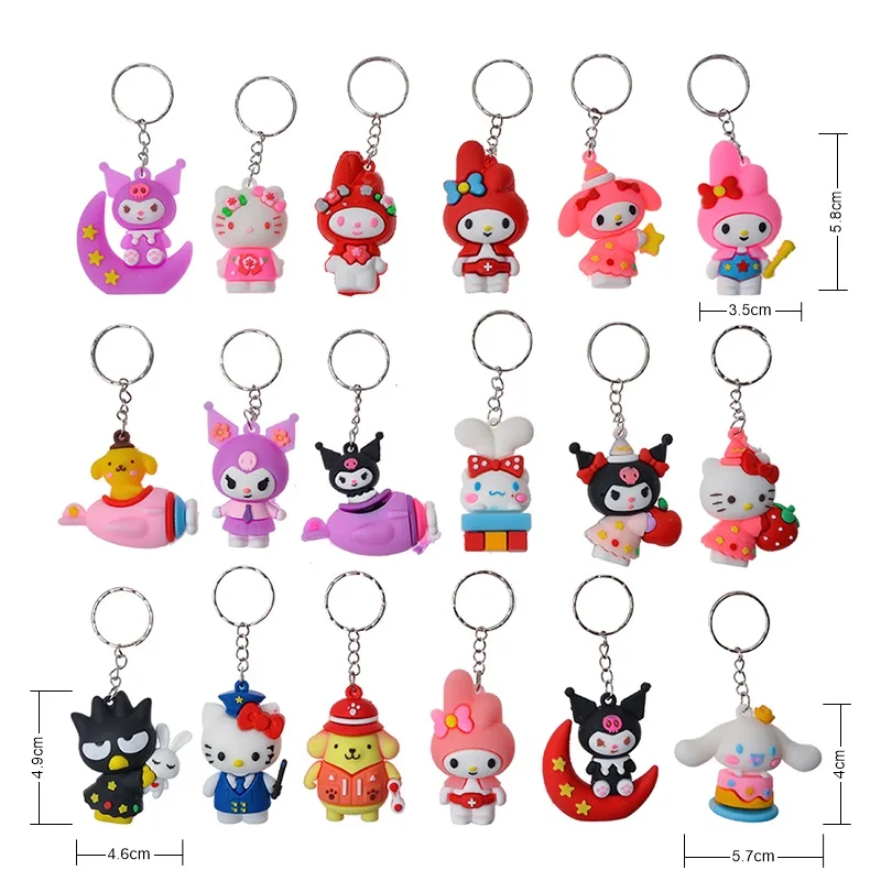 Caja ciega Sanrio Kuromi Melody, 24 piezas, lindos personajes de Anime, sorpresa misteriosa, regalo para niños, decoración, llavero, adorno