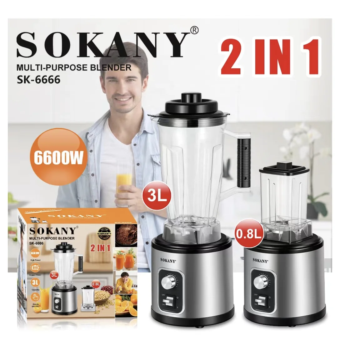 SOKANY Product SK-6666  3L Beauty Blender Machine and  Multi-function Electric Juicer Extractor for 2 in 1Stand Mixer