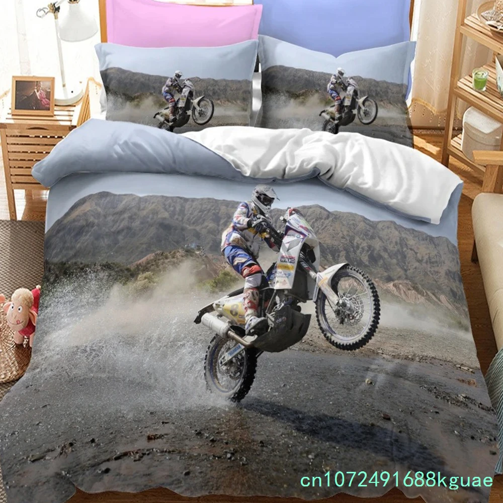 Fashion Motorcycle 3D Duvet Cover Bedding Set Comforter Linen Pillowcases Quilt Cover Home Decor Single Double Twin King Queen