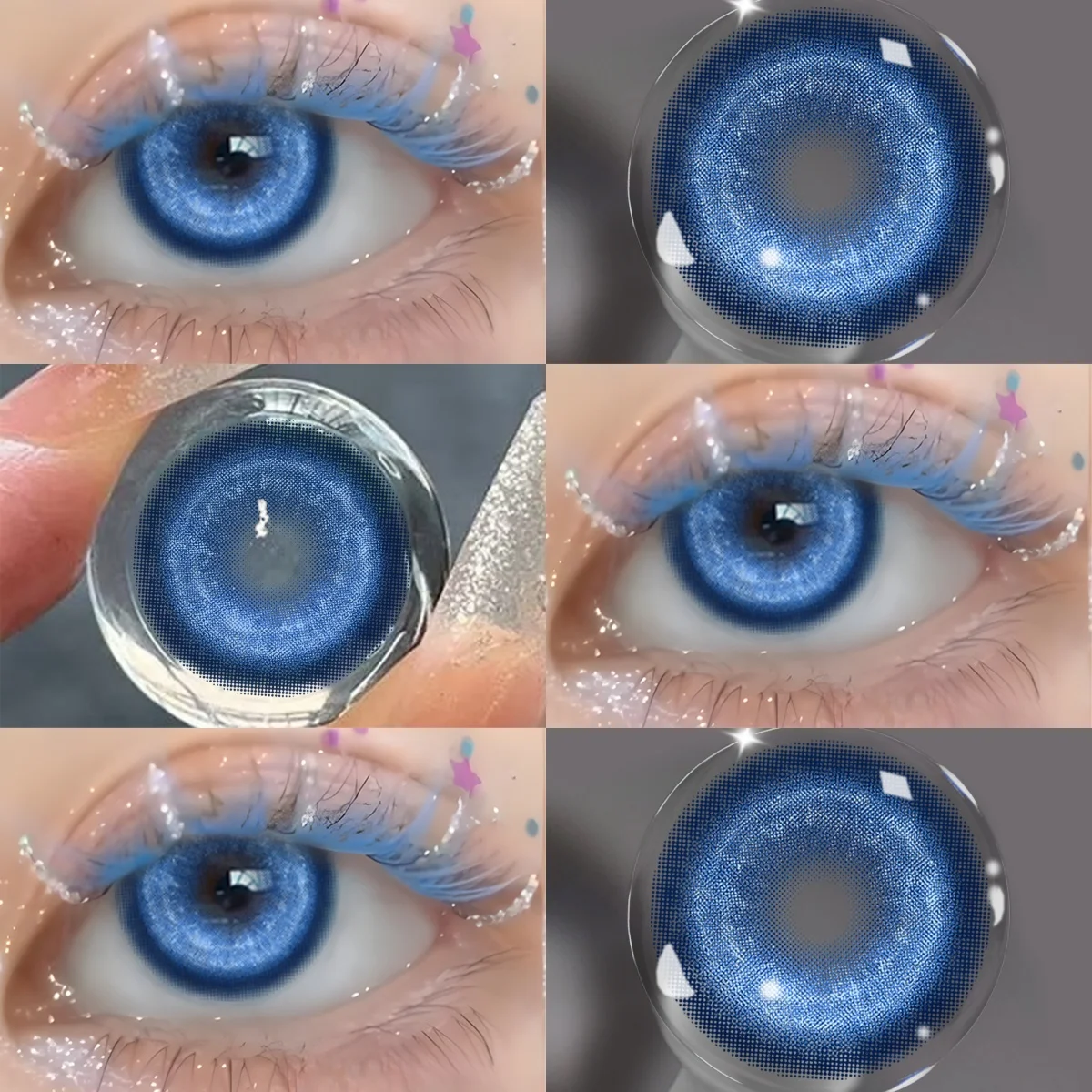 VISUASHOW Cyber Anime Cosplay Linsen Violette Weiche Farbige Kontaktlinsen für Halbjährlichen Gebrauch für Tägliche Party-Kosmetik Augenkontakte – Detail 6