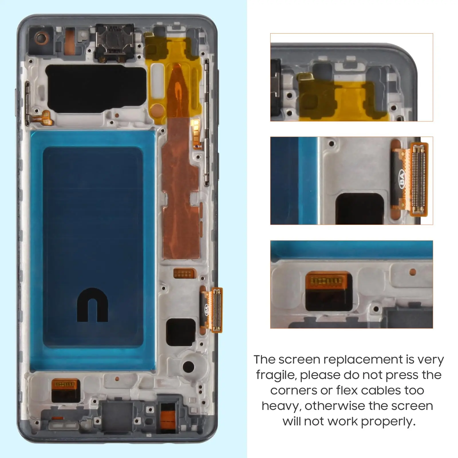 Sostituzione dello schermo OLED S10 per samsung s10 display LCD G973F G973U digitalizzatore Touch screen per cornice dello schermo samsung galaxy S10