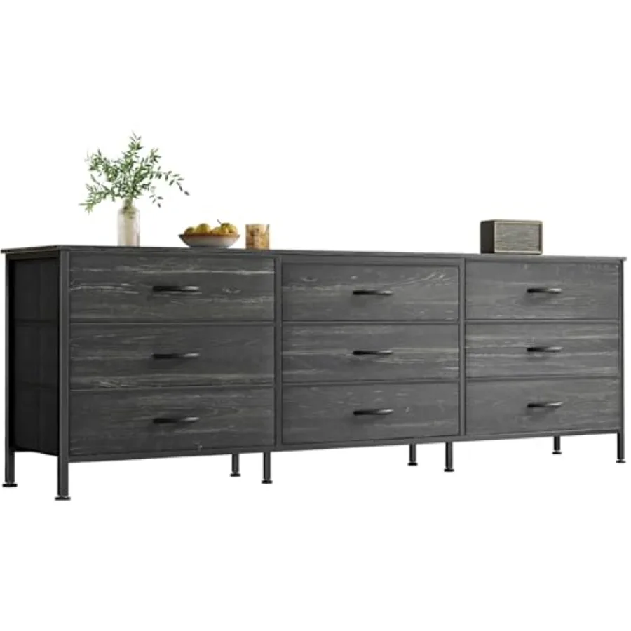 

63 Inch Dresser for Bedroom Dresser for Closet with 9 Drawers Large TV Stand for 55 65 70 Inch TV Entertainment Center Wide Lon
