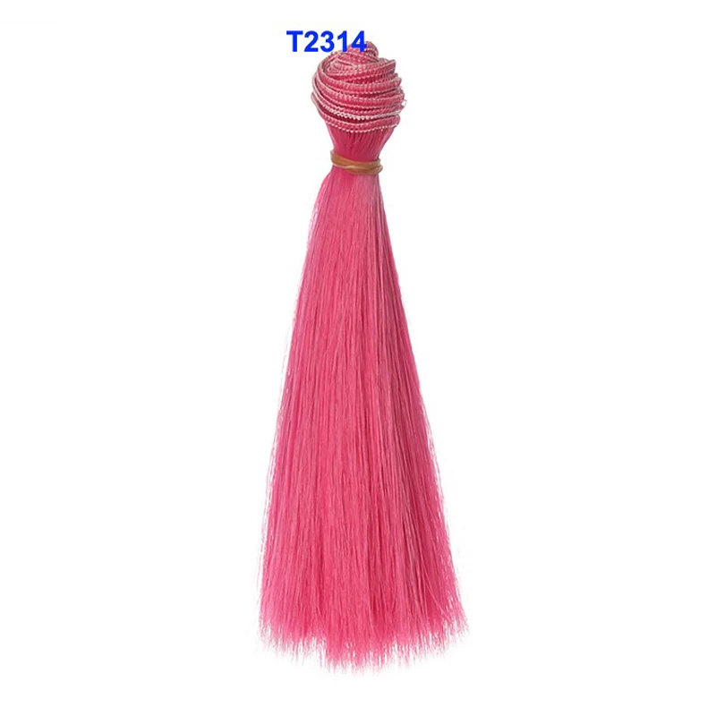 Factory 15cm Pink  Red Rose Color Straight Doll Hair for 1/3 1/4 BJD Russian Hanamade Doll Wigs