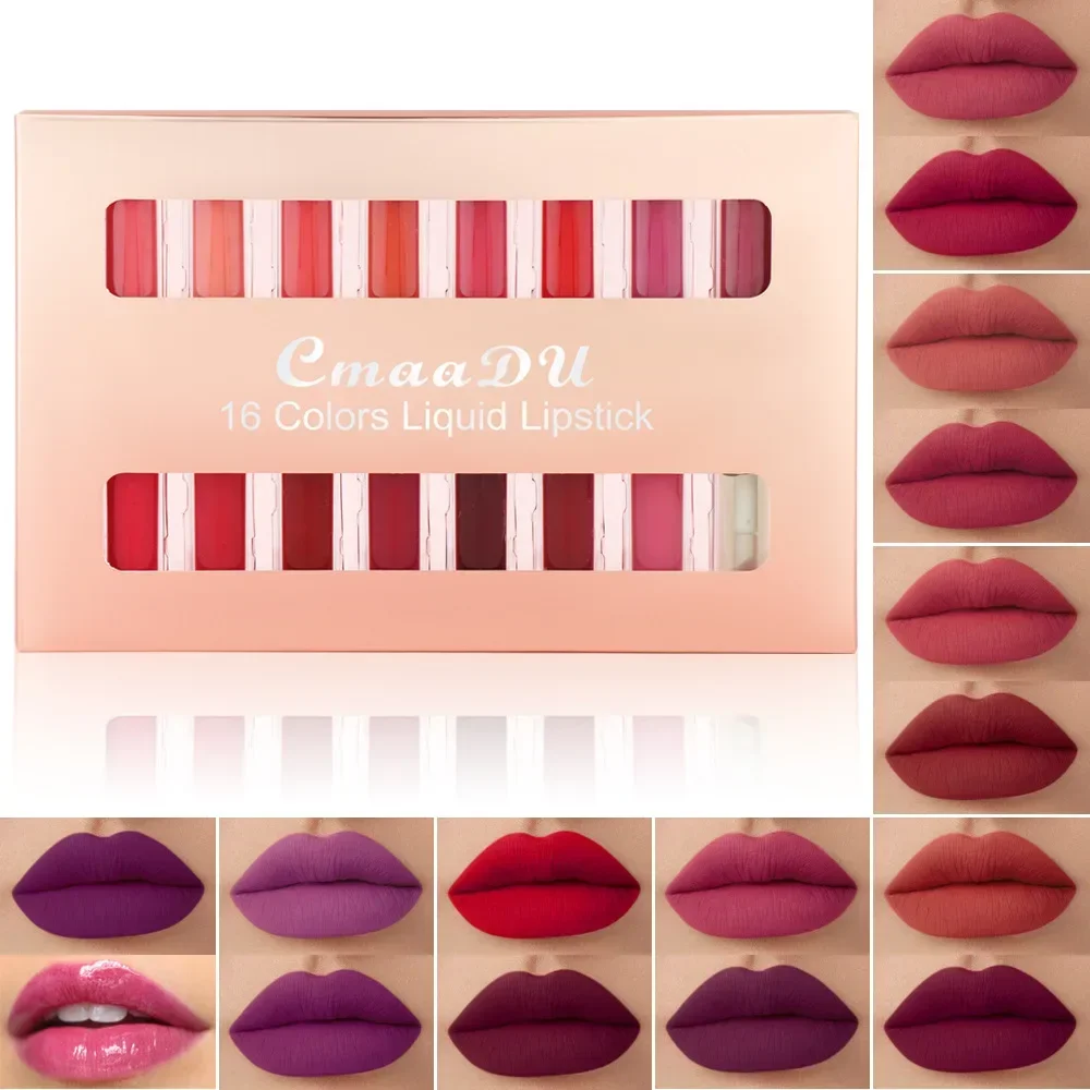 

CmaaDu 8pcs/set Nude Bright Lip Gloss Like Shimmer Waterproof Long Lasting Lips Tint Moisturize Creamy Liquid Lipstick Makeup