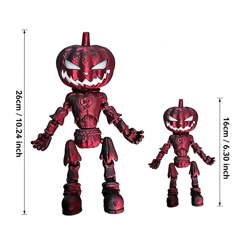 3D Printed Pumpkin Man Toy Model Glow In The Dark Halloween Gift Home Desktop Ornament Party Decor Figurine view 5