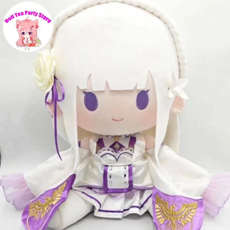 

Anime Girl Emilia Plush Cotton Doll Body Dress Up Stuffed Toys Cartoon Sitting Posture Figures Pillow 40CM