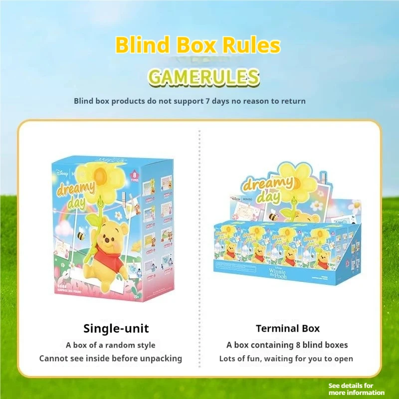 

Миниiso Винни слепая коробка магнит на холодильник и фигурка ручной работы игрушка (подарок для девочки/декор для рабочего стола) детские игрушки подарки на день рождения