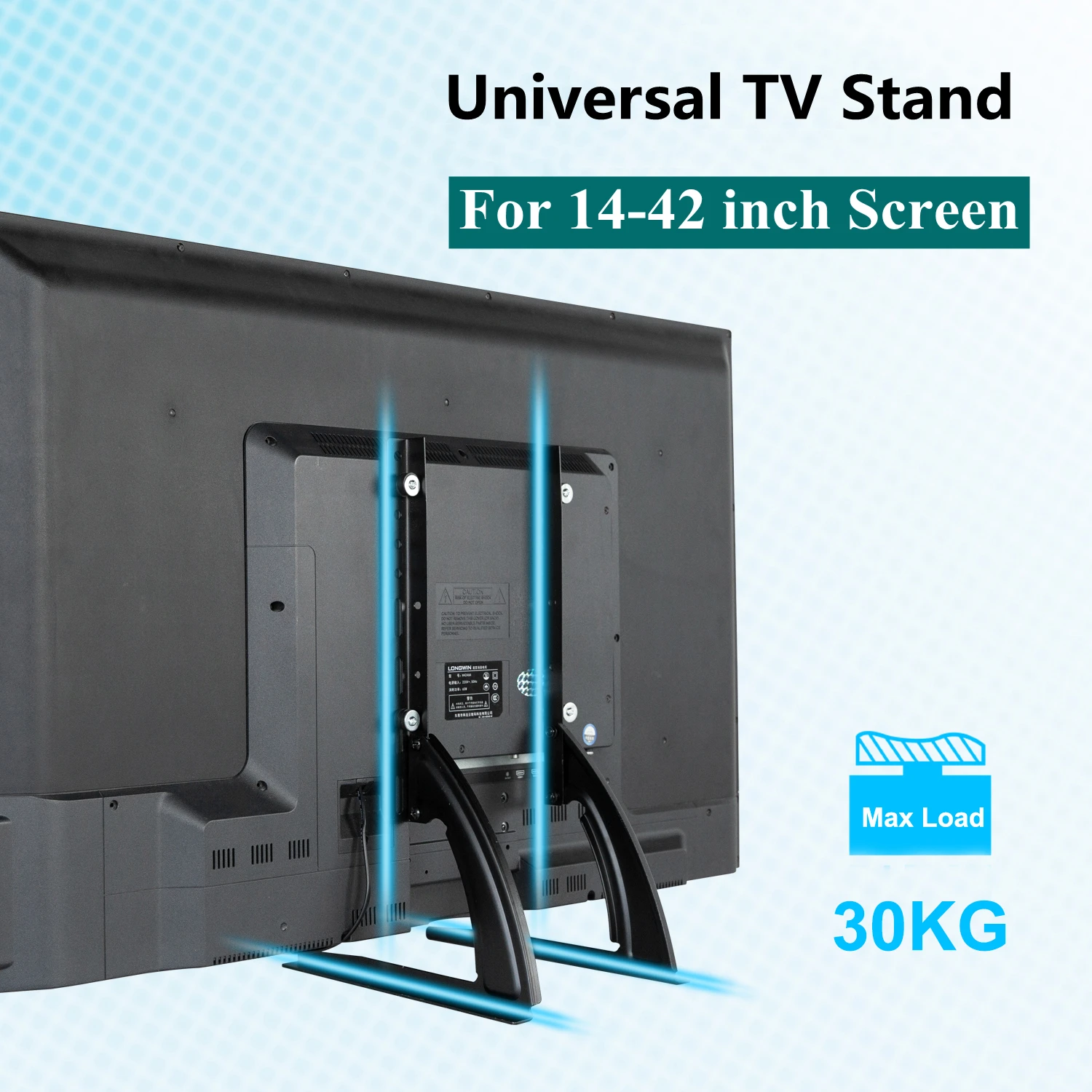 Adjustable TV Stand Mount, Universal TV Stand Tabletop for 14 to 42 inch LCD LED Flat Screen TVs, TV Legs, Holds up to 30KG