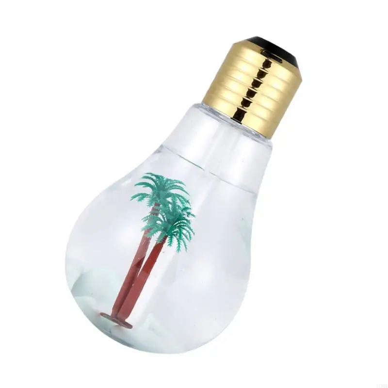 Humidificador silencioso, luz LED nocturna, estilo bombilla moderna, humectante aire, alimentación USB, textura para