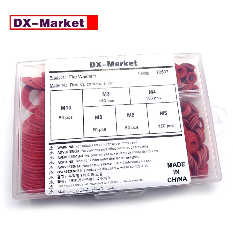 Red Vulcanized Fiber Washers Kit ,D014