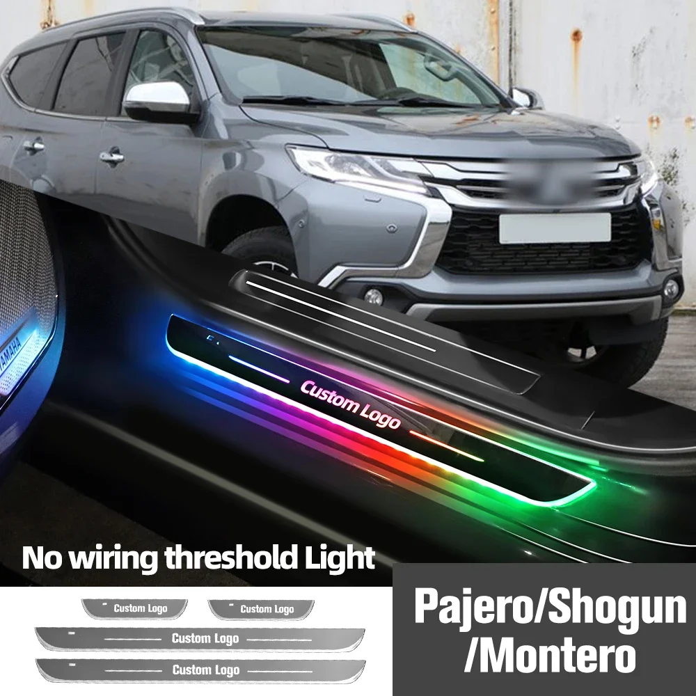 

For Mitsubishi Pajero Shogun Montero Sport Car Door Sill Light Customized Logo LED Welcome Threshold Pedal Lamp Accessories