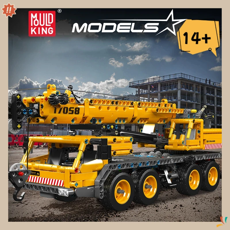 

Mould King 17058 Technical Car Toys The Mechanical Crane Building Block Assembly Truck Crane Brick Set Kids Christmas Gift