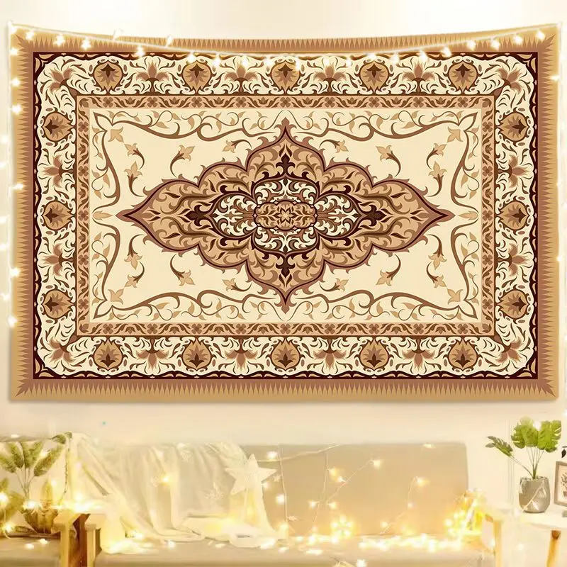 VIKAMA Bohemian Persian Tapestry Vintage Glamorous Wall Hanging Bedroom Living Room Aesthetic Decor Polyester Backdrop