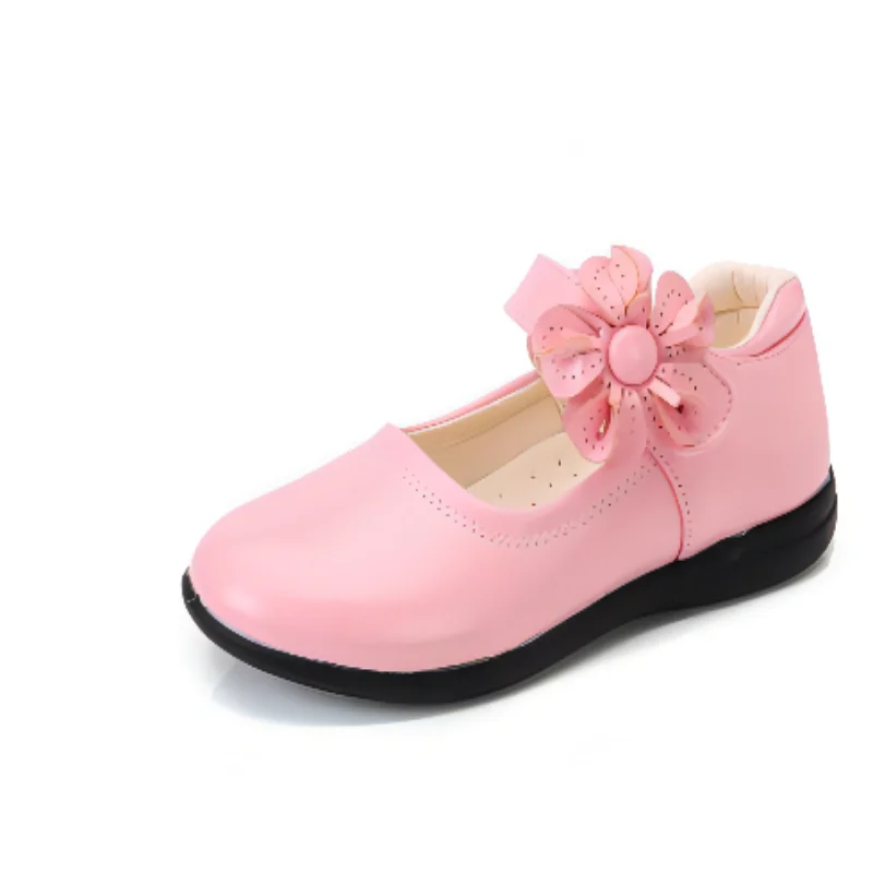 Girls Leather Shoes for Children Wedding Dress Princess School Shoes Kids Summer Bow-knot Black Student Sandals Korean Fashion