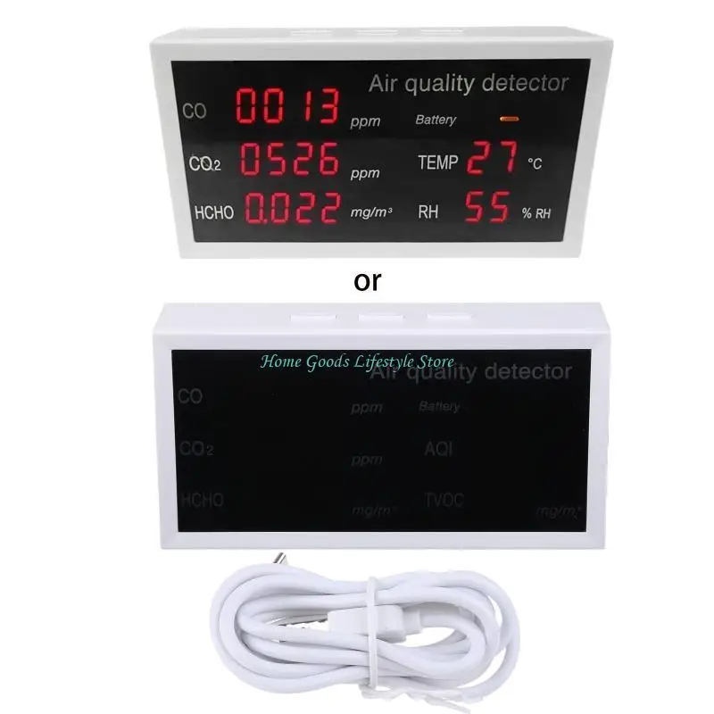 

E74E Точный монитор качества воздуха Tester с CO2 HCHO AQI TVOC для дома