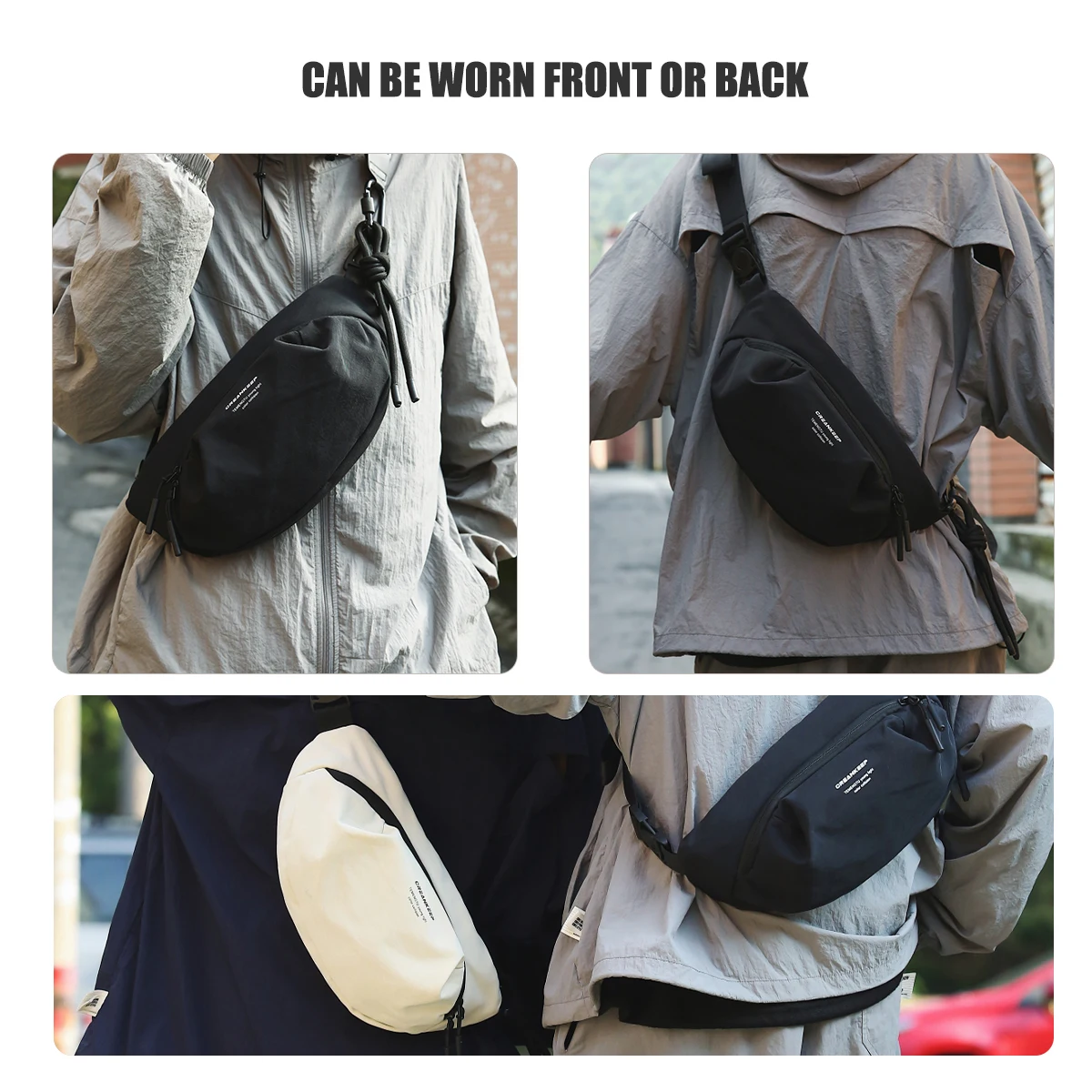 Borsa da petto multifunzionale per uomo e donna - Zaino a tracolla con tasche antifurto, marsupio da viaggio leggero per