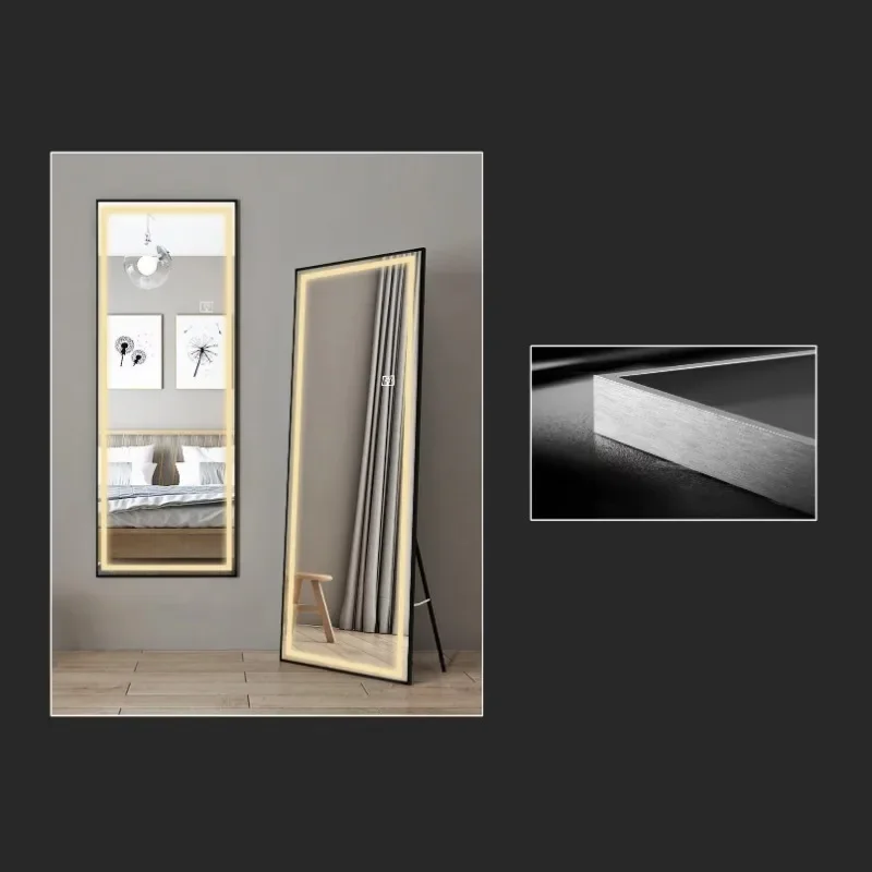 YS57142 bedroom touch free standing floor wall SMART dressing mirror set full body Length SMART LED dressing mirror