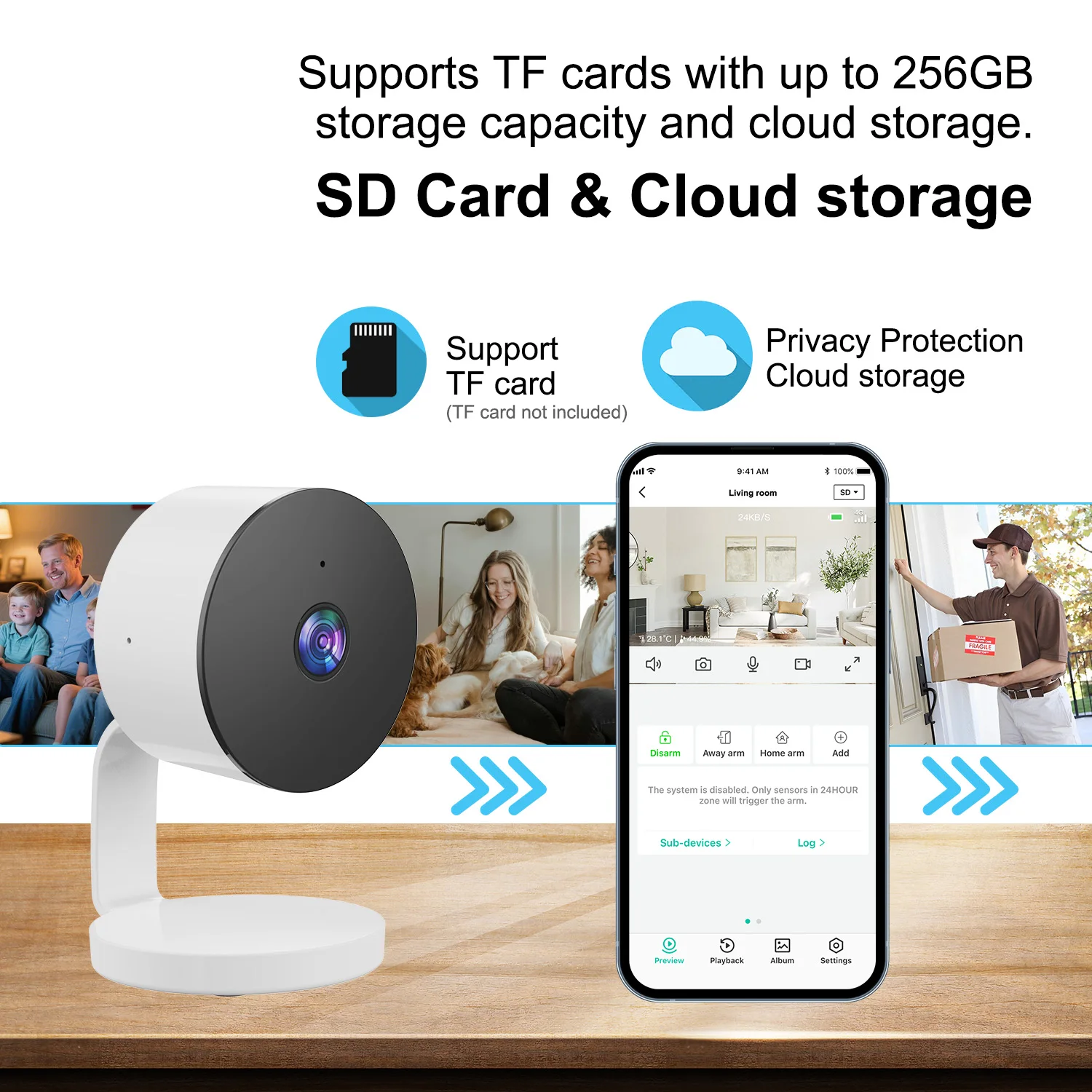 Wireless 3MP MINI isHome APP Magnetic Camera Human Detection CCTV Video Surveillance Camera Home Wifi Security Baby Monitor Cam