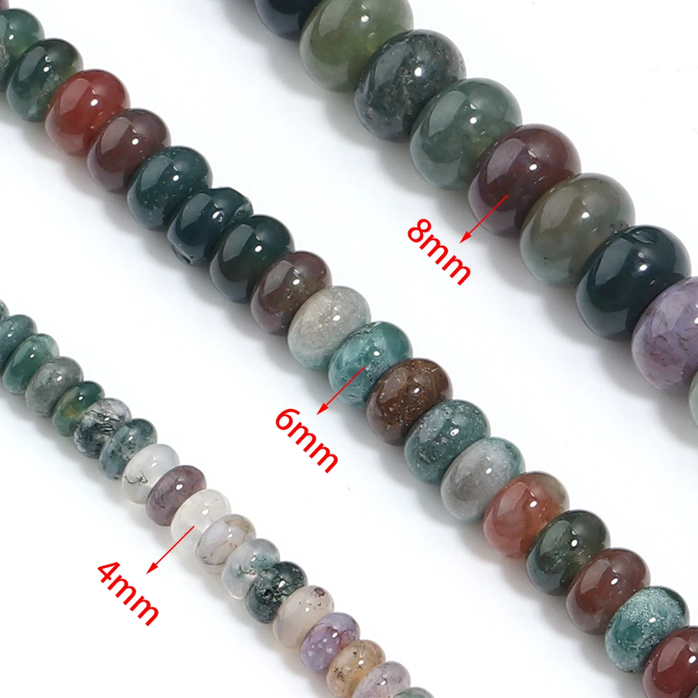 65-150 Stück 4 6 8mm Naturstein-Abstandsperlen, rund, flach, Türkis, Achat, Jade, Amazonit, Perlen für die Schmuckherstellung, DIY-Zubehör – Detail 1