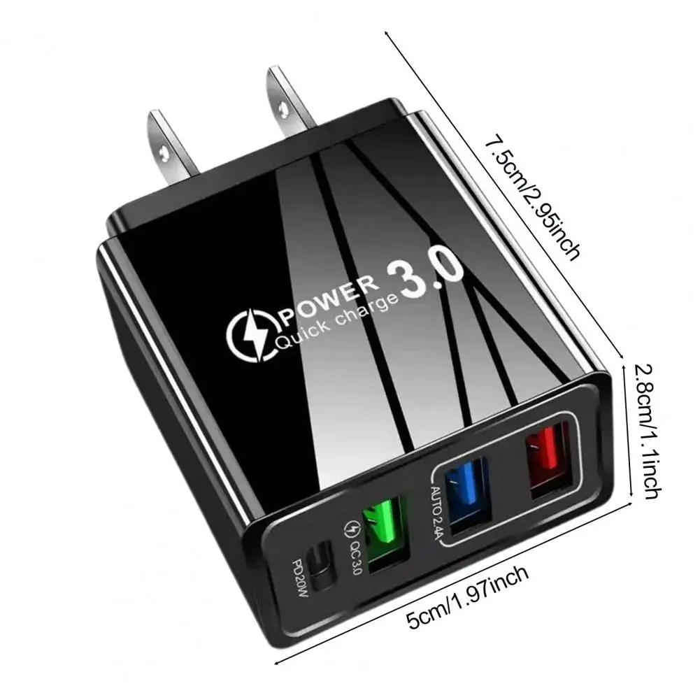 Pd Fast Charger Usb Type-c Fast Charging Multi-port Pd Charger with 3 Usb Ports Type-c Fast Charging Adapter Compact for Iphone