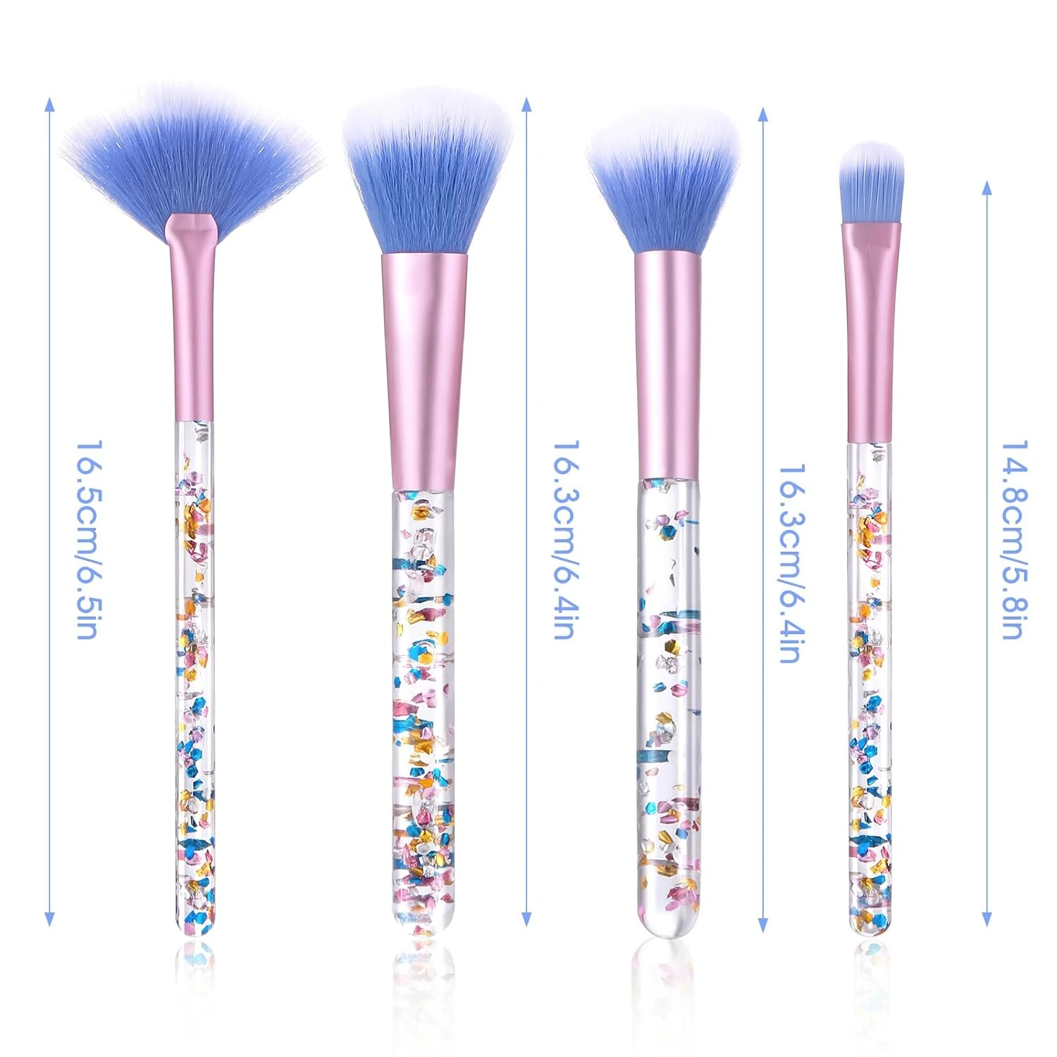 

Luxurious and Elegant High-Quality 7 Piece Crystal Makeup Brushes Set - Essential Tools for Girls and Teenagers to Achieve Flawl