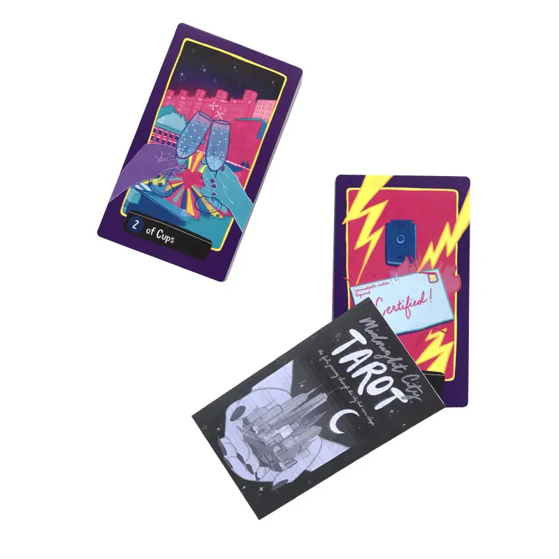 Hot sales 12-7 CM City Tarot Oracle Card Fate Divination Prophecy Card Family Party Game Toy Tarot Brochure Guide