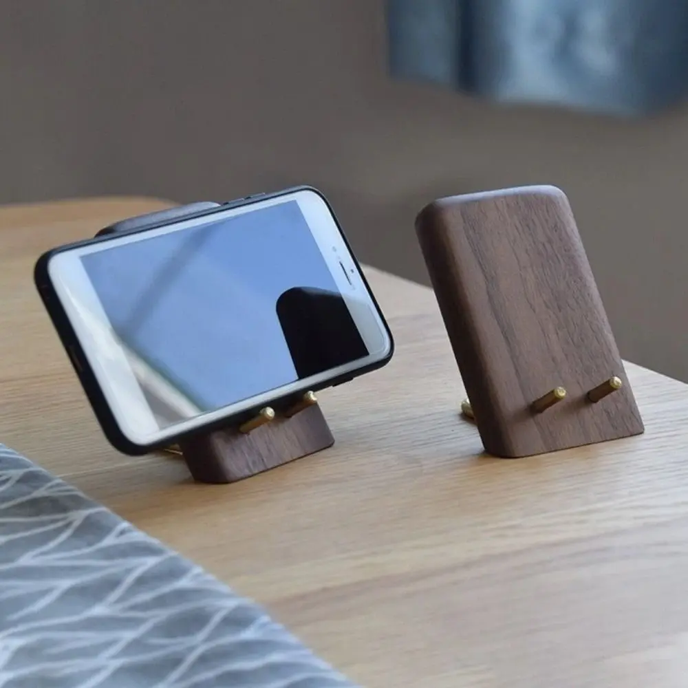 Wooden Lazy Phone Stand Vintage Convenient Charging Smartphone Support Bracket Multifunction Universal Small Tablet Holder