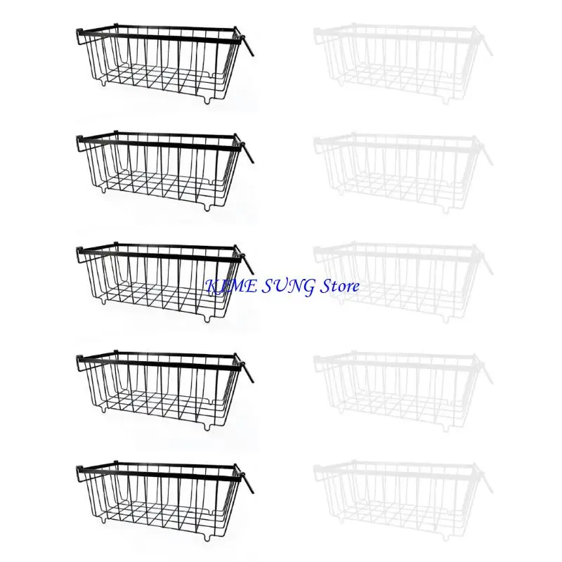 L5BD 5 Pack Freezer Organizadores Bins apilables Cesta almacenamiento refrigerador Organizador bebidas alambre
