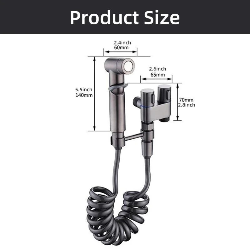 97QC Multifuntional Handheld Bidet Shower Set Toilet Bidet Attachment Shower Bidet Hand Shower Alloy Texture for Toilets