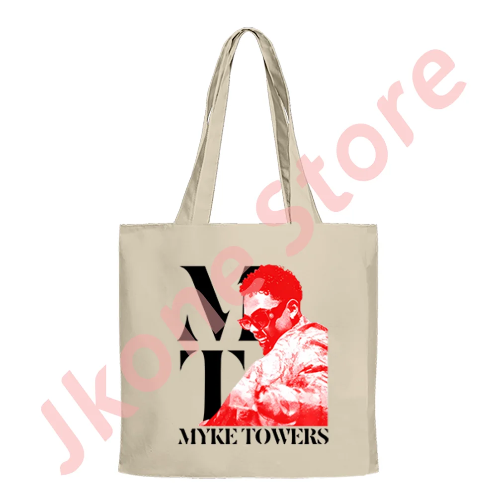 Myke Towers Tour Merch Tote New Logo Shoulder Bags Summer Women Men Fashion Casual HipHop Style Streetwear Bag