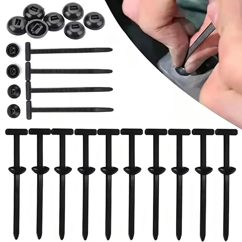 Universal Nylon Cable Tie Buckle Auto Fastener Screw Replacement Clip Car Fender Trunk Engine Guard Panel Wire Management Secure