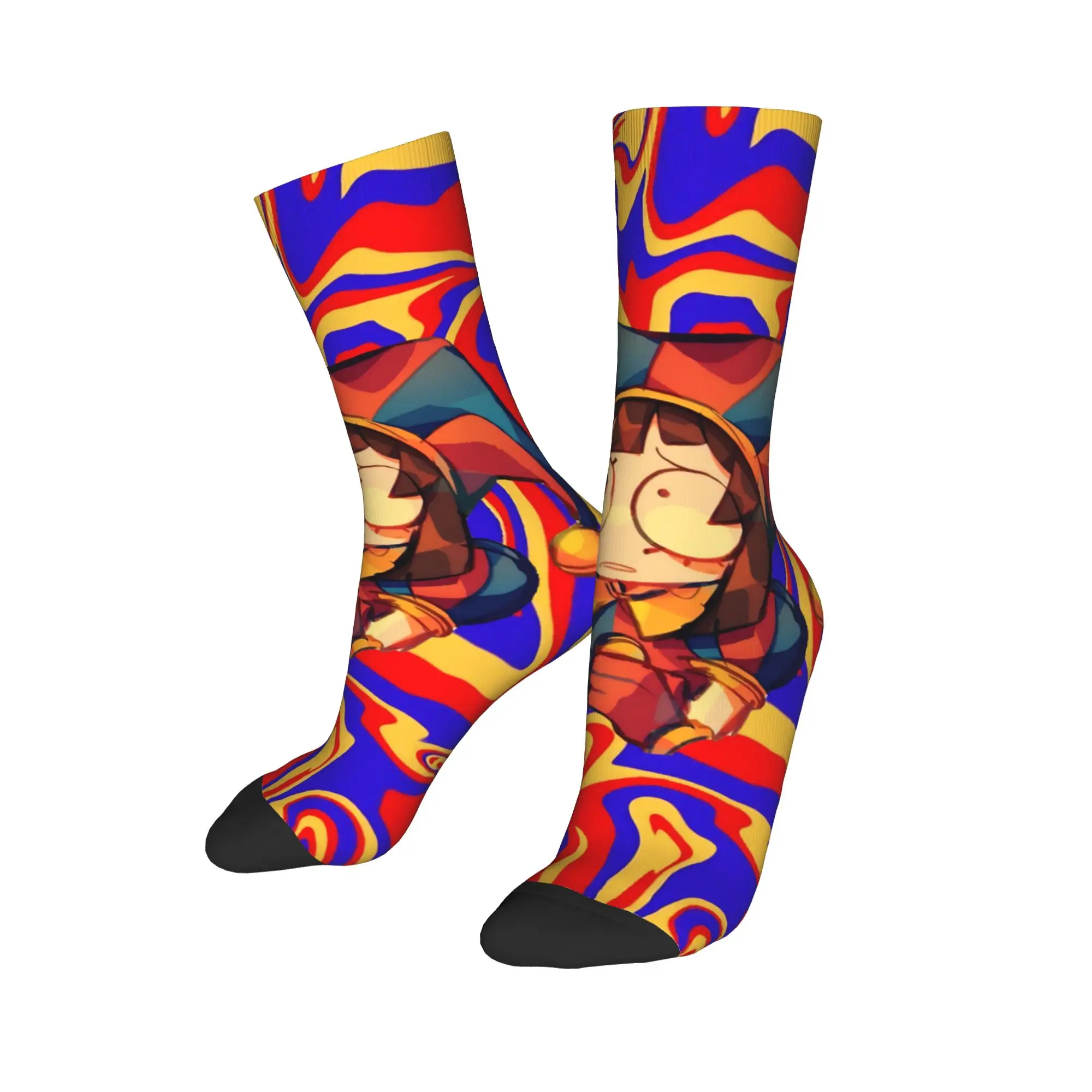 Winter Warm Retro Unisex Pomni Cartoon Digitals Circus Socks  Non-slip Basketball Socks