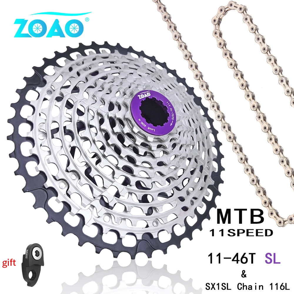 

ZOAO 11Speed 11-46T Cassette MTB 11V K7 Mountain Bike Sprocket Lightweight Freewheel HG Ratchet Bicycle Part for Deore m5100