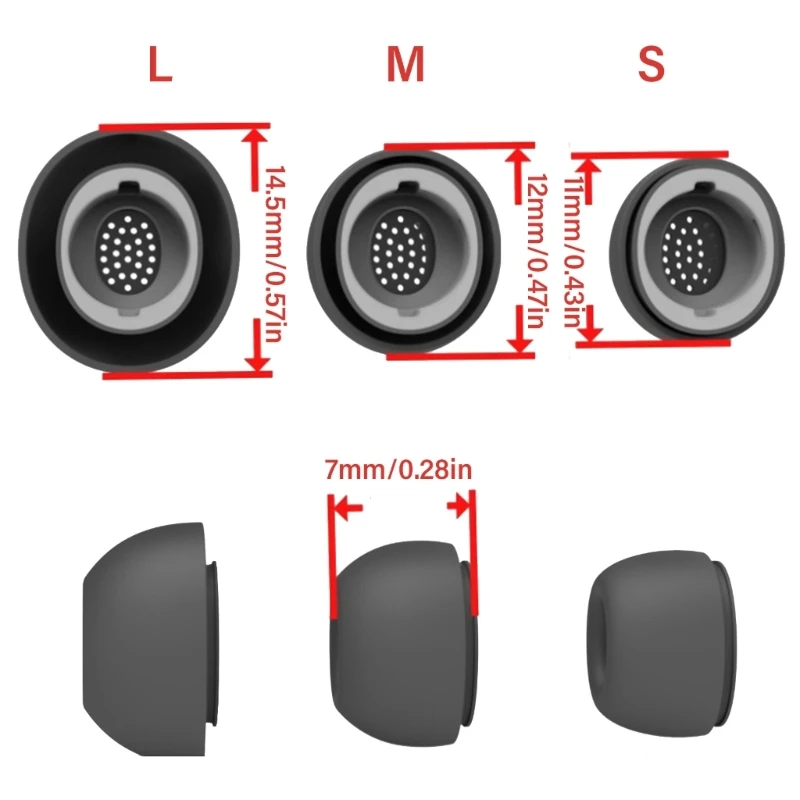 2 buah ujung telinga dengan ketelitian tinggi untuk Buds 3Pro, penyumbat telinga pengurang kebisingan Super