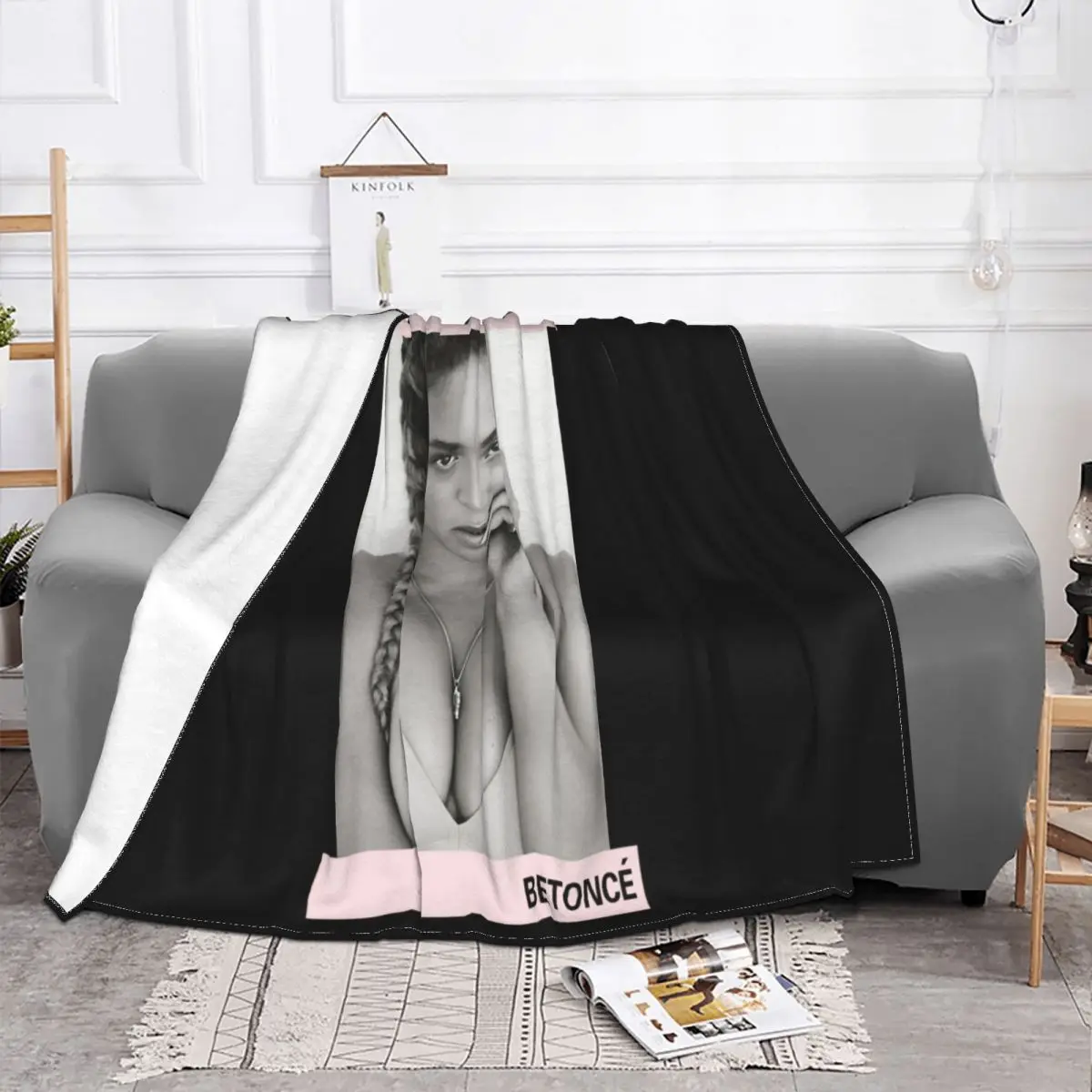 Vintage Beyonce Concert Tour Album Black Unisex S 234Xl M399 Cartoon Character Female Throw Blanket