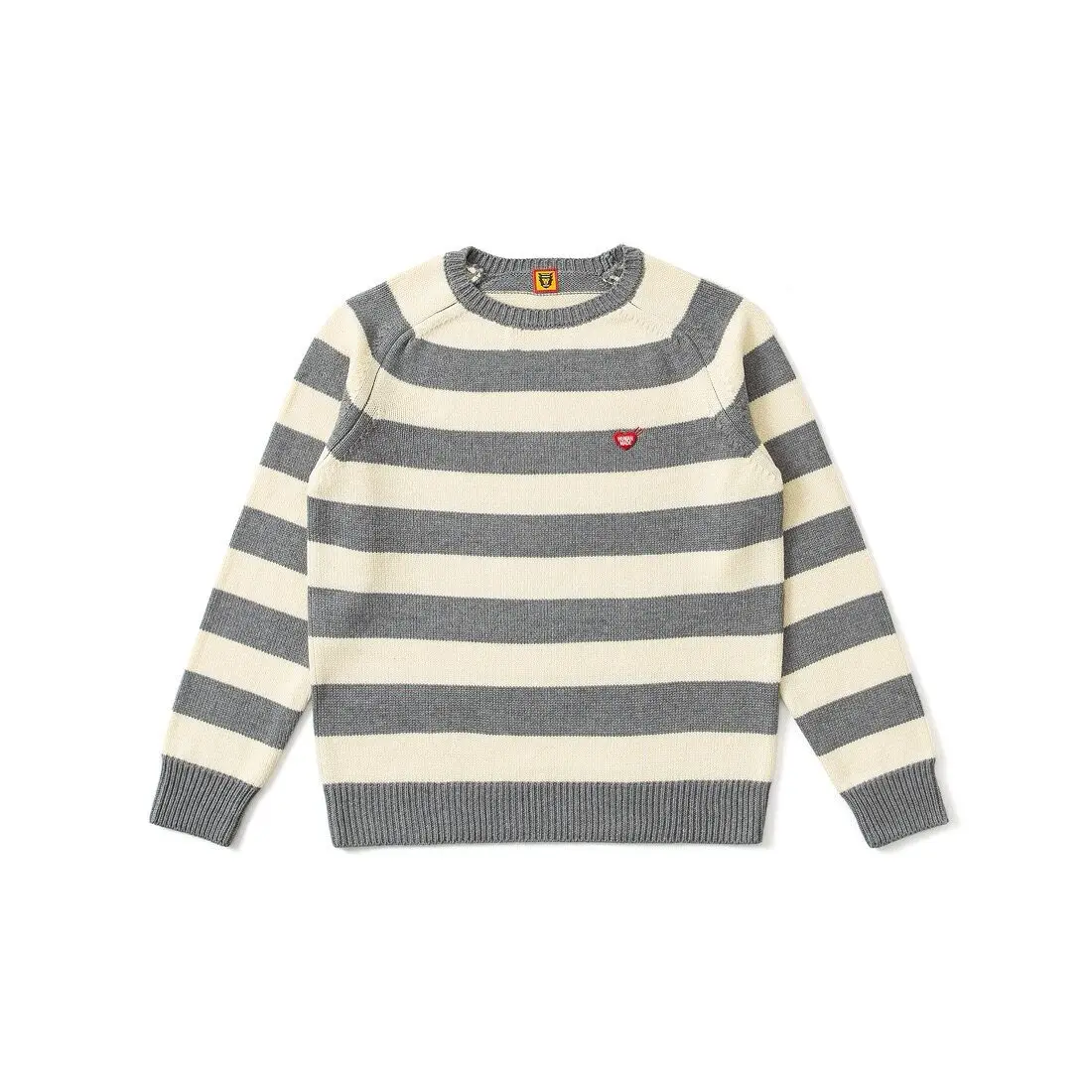 Human Made Striped Heart Sweater Loose Crewneck Unisex Couple Casual