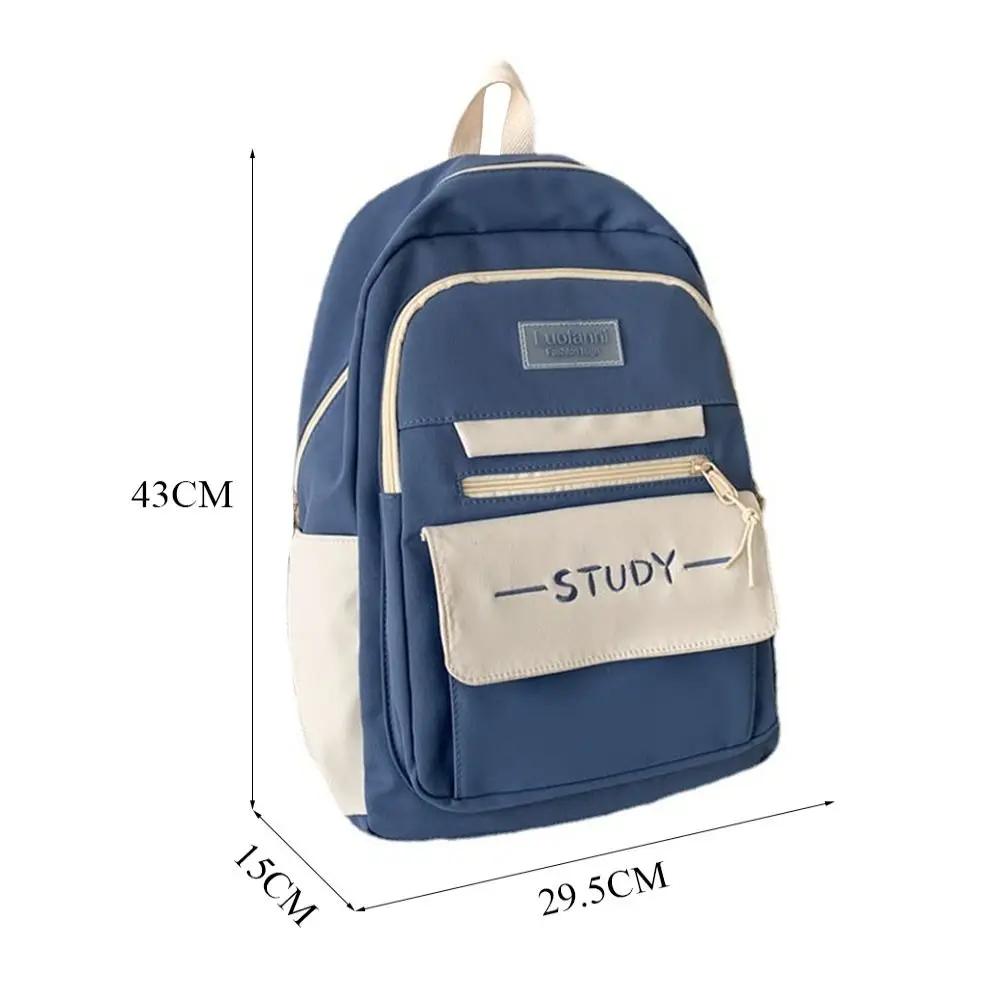 Moda náilon grande capacidade mochila cor pura multi-função estudante saco de escola à prova dwaterproof água sacos feminino masculino